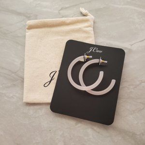 NEW J.Crew Hoop Dangle Drop Lucite Earrings With Dust Bag